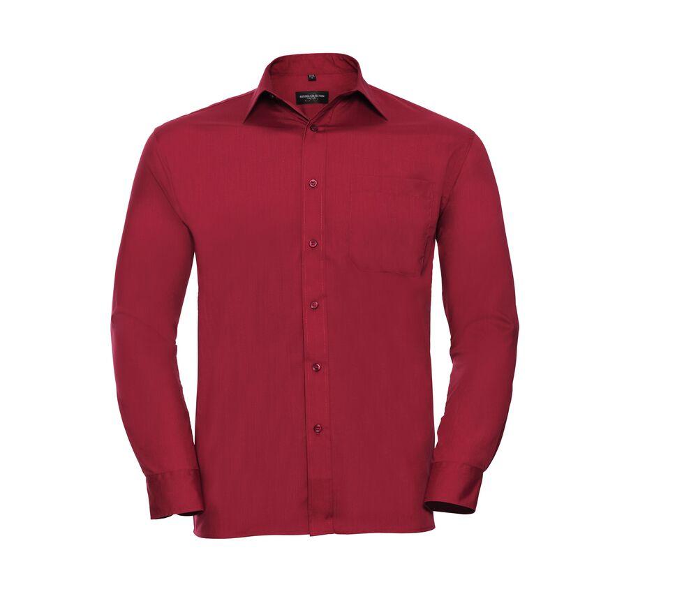 Russell Collection JZ934 - Men's Long Sleeve Polycotton Easy Care Poplin Shirt