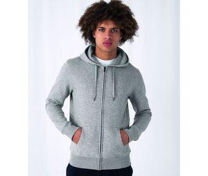 B&C BCU03K - Sweat Capuche zippé KING Heather Grey