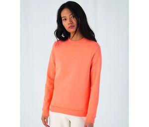 B&C BCW02W - Round neck sweatshirt Melon Orange