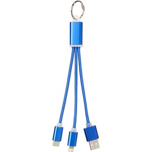 PF Concept 134961 - Metal 3-in-1 charging cable with keychain Royal Blue