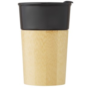 PF Concept 100645 - Pereira 320 ml porcelain mug with bamboo outer wall Shiny black