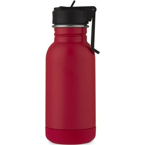 PF Concept 100674 - Lina 400 ml stainless steel sport bottle with straw and loop Ruby Red