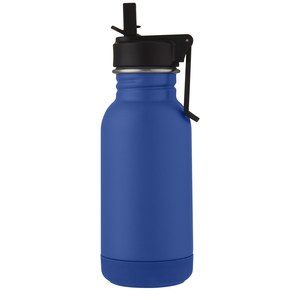 PF Concept 100674 - Lina 400 ml stainless steel sport bottle with straw and loop Navy