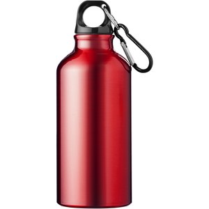 PF Concept 100738 - Oregon 400 ml RCS certified recycled aluminium water bottle with carabiner Red